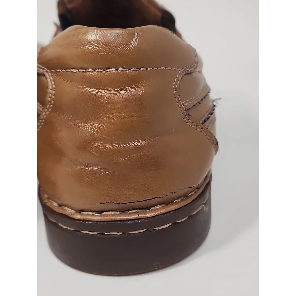 Men’s Natha Studio Leather Loafers Light Brown Soles Shoes Size 11.5